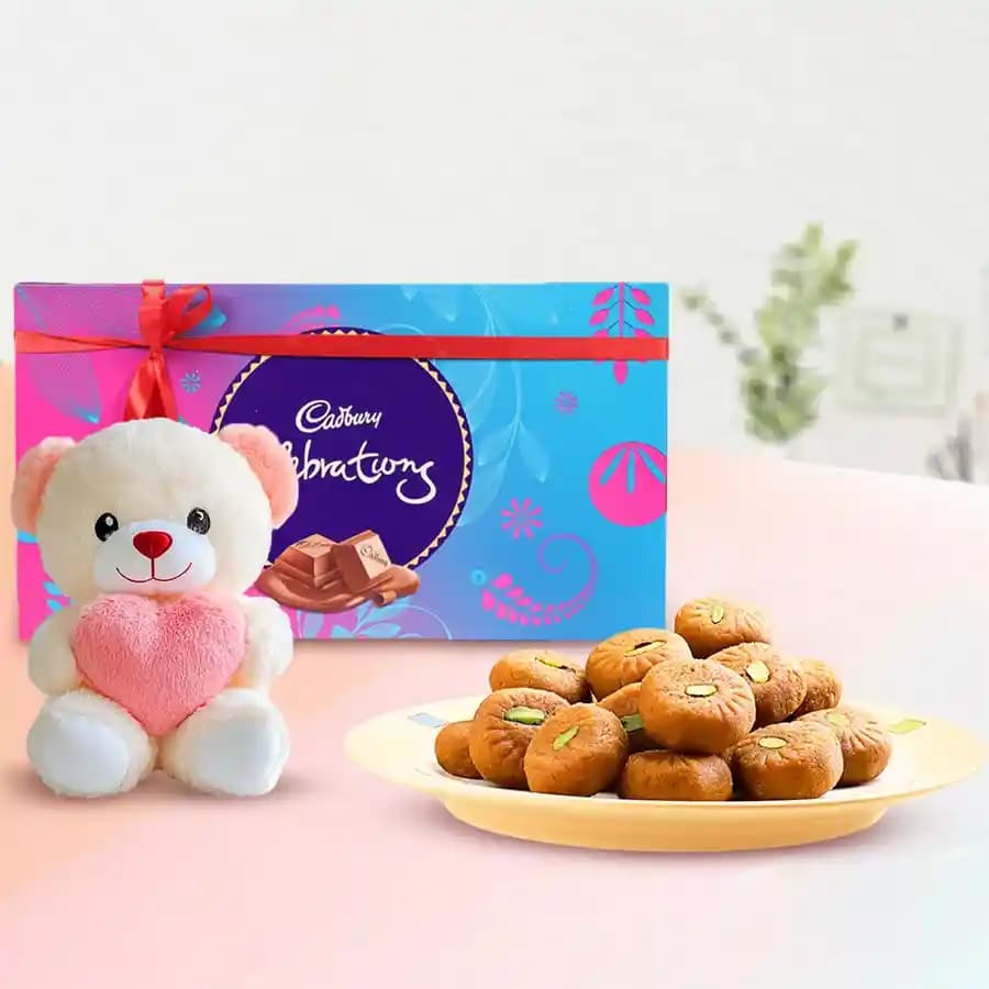 Mathura Peda with Teddy N Cadbury Celebration