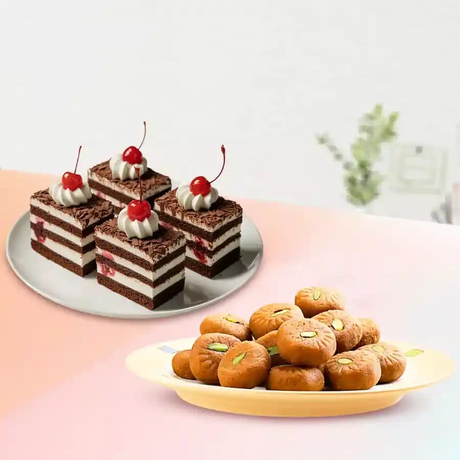 Mathura Peda with Chocolate Pastry