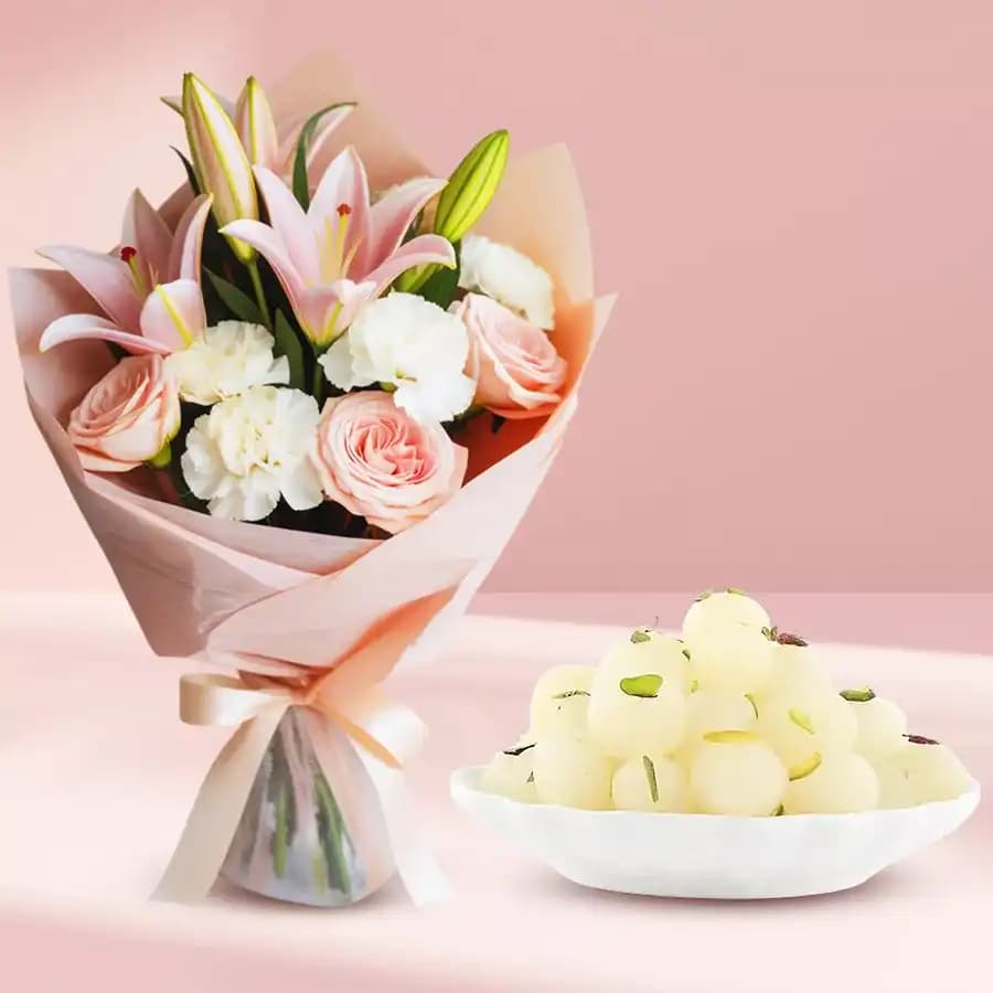 Rashbhari with Flowers Bouquet