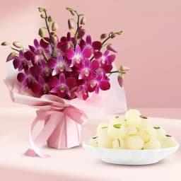 Rashbhari with Orchid Bouquet 1