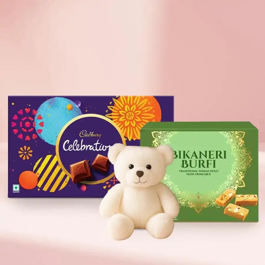 Bikaneri Burfi with Teddy N Cadbury Celebration