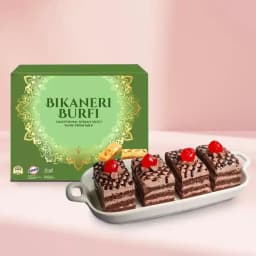 Bikaneri Burfi with Chocolate Pastry 1