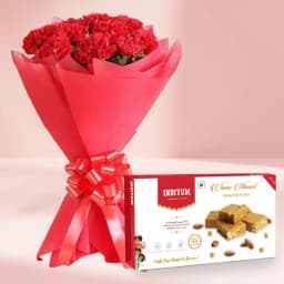 Elegant Almonds with Radiant Red Blooms 1