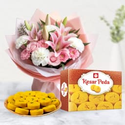 Kesar Mewa Delight with Flower Elegance 1