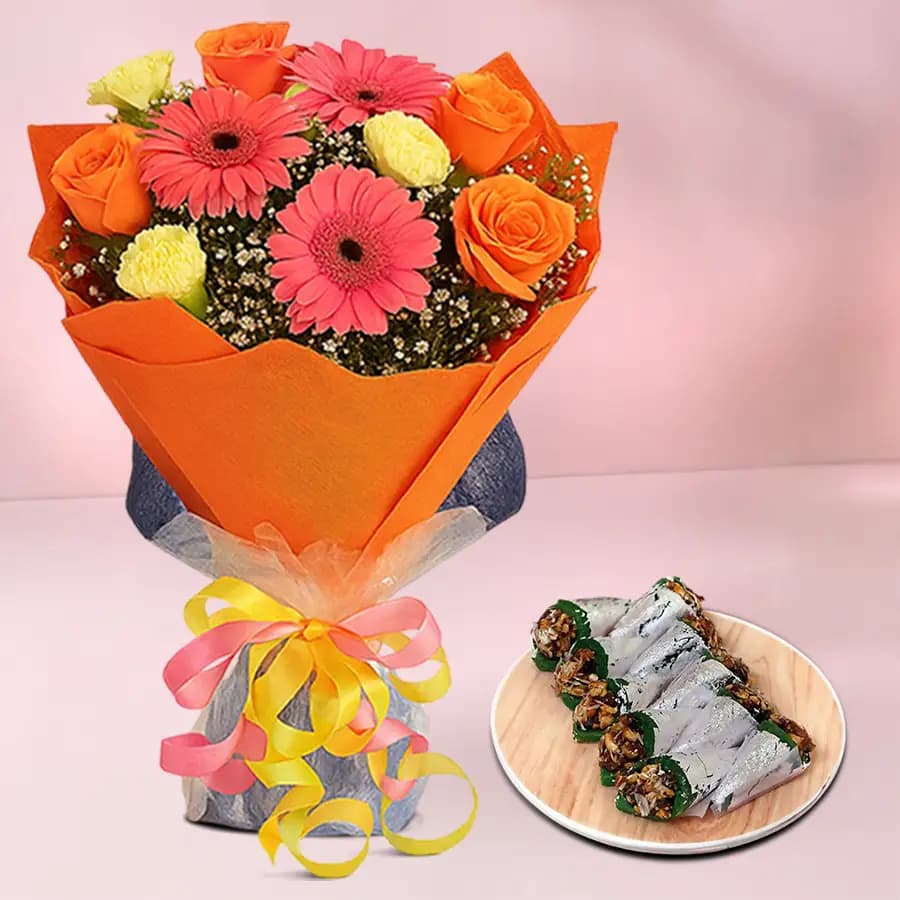 Elegant Pista Pan & Seasonal Bloom Gift Set