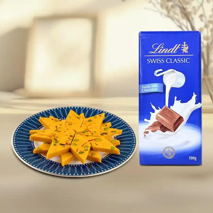 Kesar Kaju Katli with Luxury Chocolate Combo