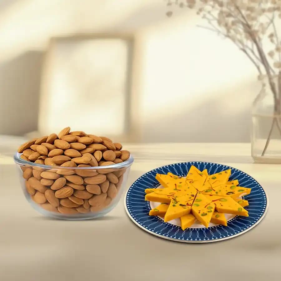 Saffron Cashew Delight with Almond Crumble