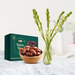 Gourmet Dates & Elegant Rajnigandha Gift Set 1