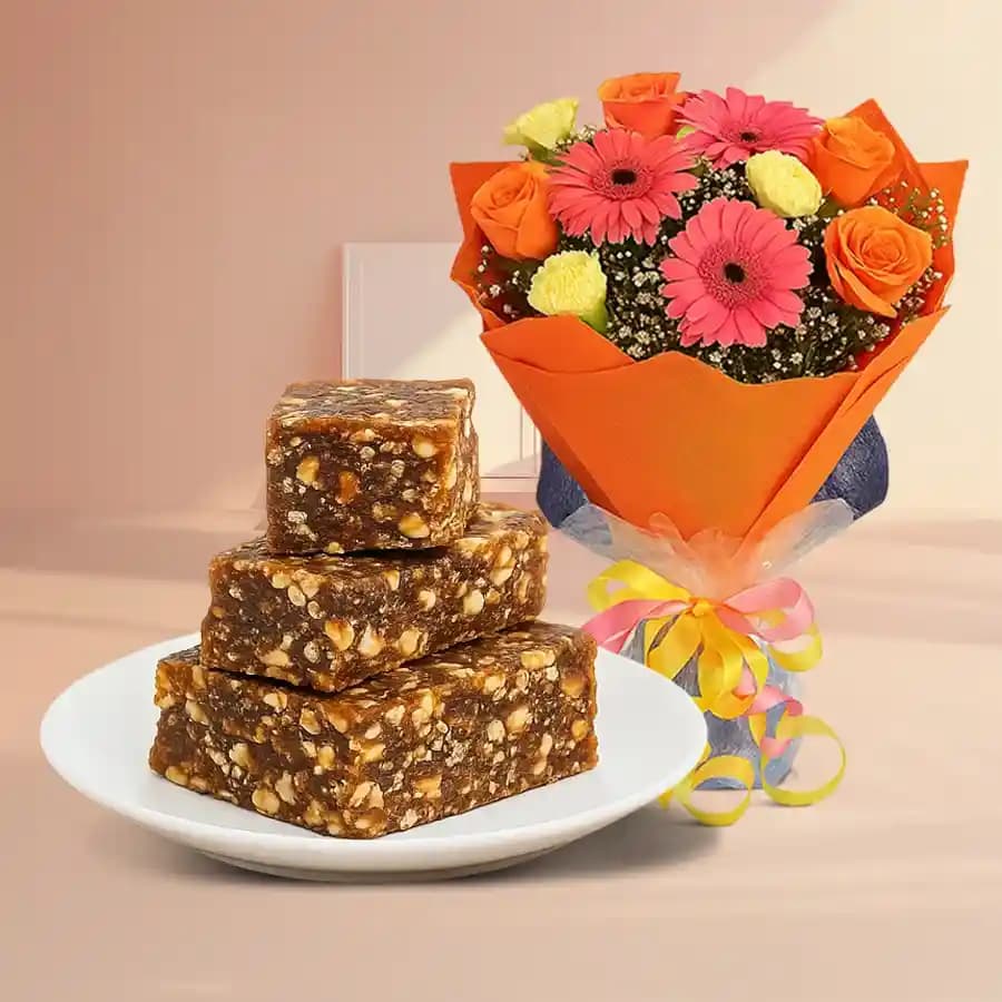 Delightful Anjeer Treat with Seasonal Posies