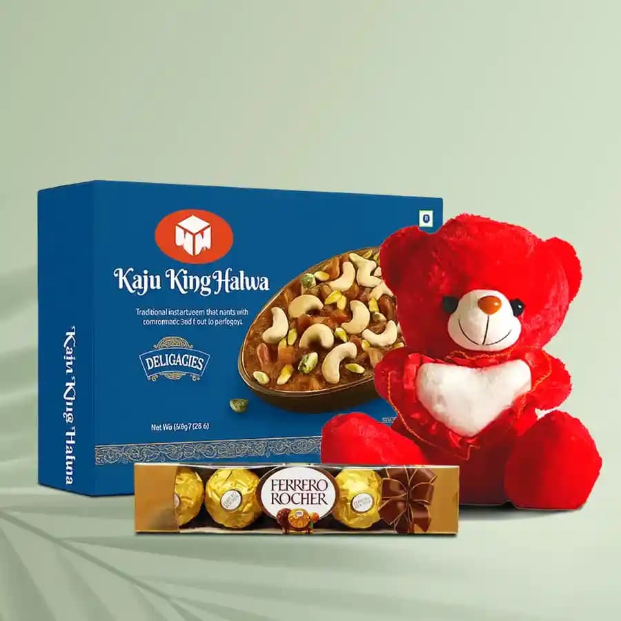 Kaju Halwa Bliss with Cuddly Teddy