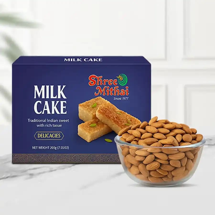 Milk Cake from Shree Mithai with Crunchy Almonds