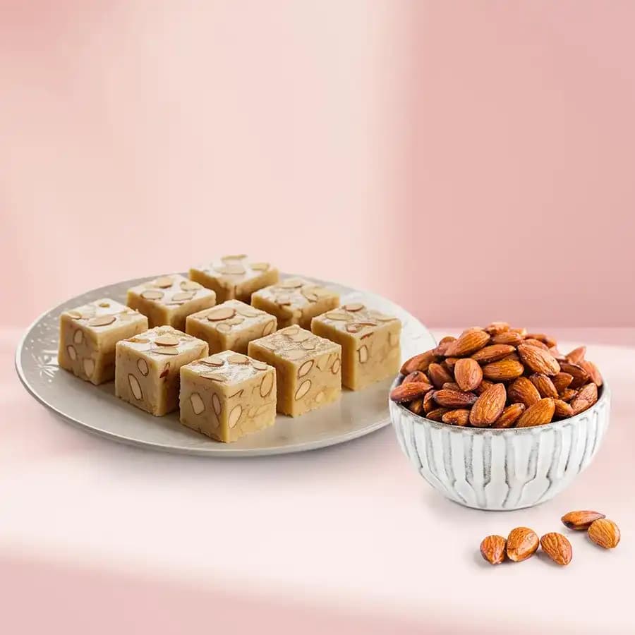 Royal Almond Treat from Shree Mithai with Crunchy Almonds