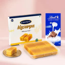 Mysurpa from Sri Krishna Sweets with Lindt Excellence Chocolate Bar 1