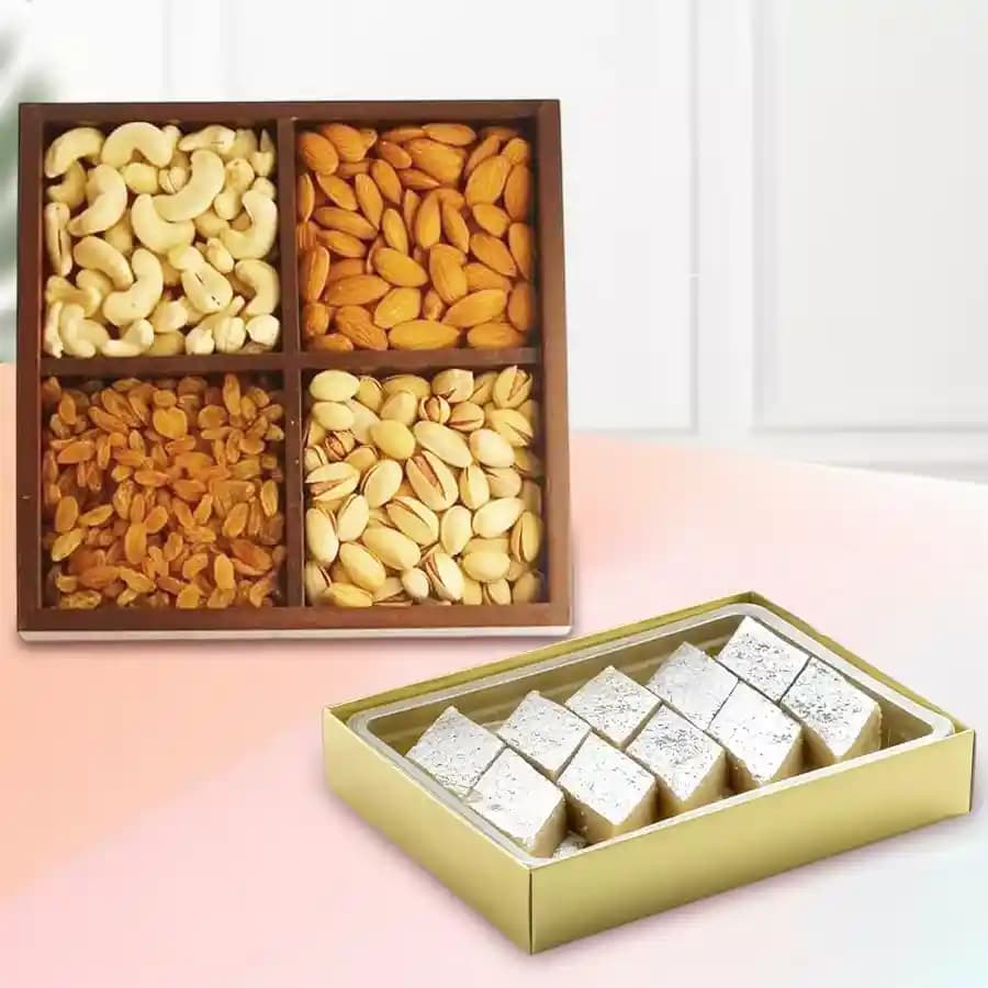 Badam Kathli from Sri Krishna Sweets with Assorted Dry Fruits