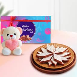 Fig Kathli from Sri Krishna Sweets with Teddy N Cadbury Celebration Chocolate Pack 1