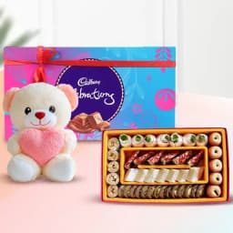 Assorted Dry Fruit Sweets from Adyar Ananda Bhawan with Teddy N Cadbury Celebration 1