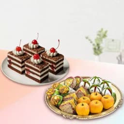 Assorted Dry Fruit Sweets from Adyar Ananda Bhawan with Chocolate Pastry 1