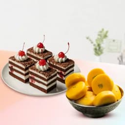 Kesar Peda from Sri Krishna Sweets with Chocolate Pastry 1