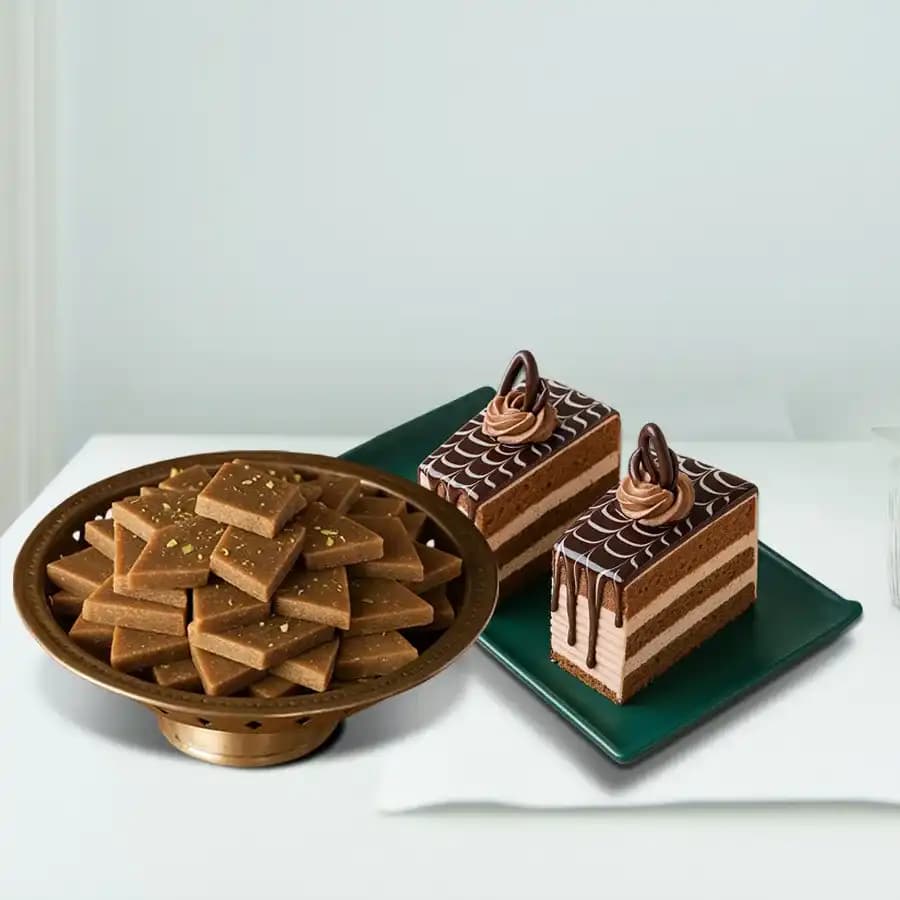 Karupatti Katli from Sri Krishna Sweets with Chocolate Pastry