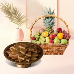 Karupatti Katli from Sri Krishna Sweets with Fresh Fruit Basket 1