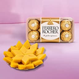 Badam Cake from Adyar Ananda Bhawan with Ferrero Rocher 1