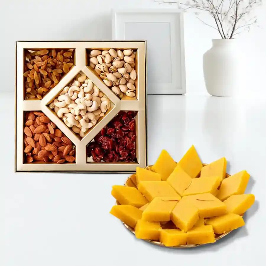 Badam Cake from Adyar Ananda Bhawan with Assorted Dry Fruits