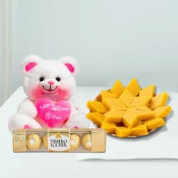 Badam Cake from Adyar Ananda Bhawan with Teddy N Ferrero Rocher 1