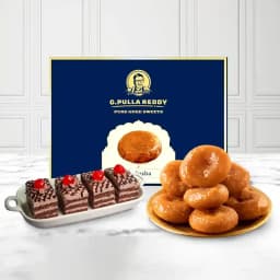 Badusha from G Pulla Reddy with Chocolate Pastry 1