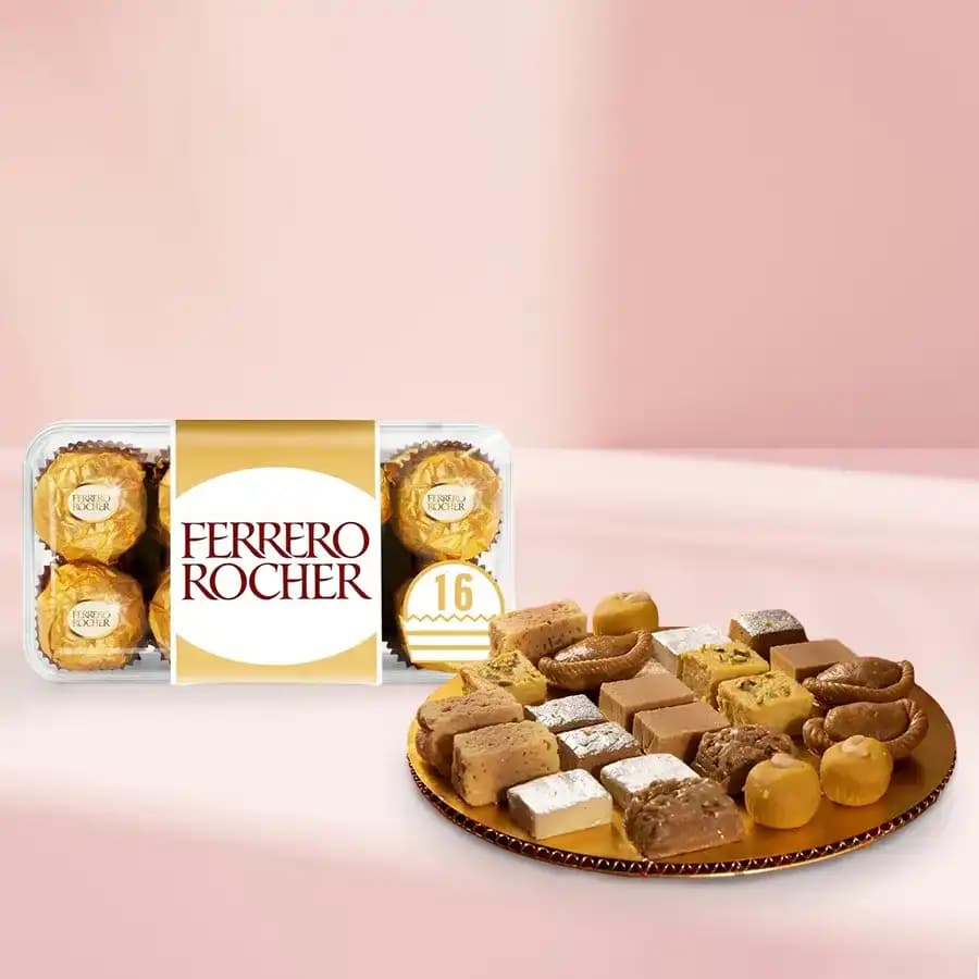 Assorted Sweets from G Pulla Reddy with Ferrero Rocher