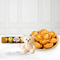 Suryakala from Dadus with Teddy N Ferrero Rocher Chocolate Pack 1