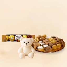 Assorted Sweets from G Pulla Reddy with Teddy N Ferrero Rocher Chocolate 1