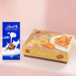 Ghee Mysorepak from Dadus with Lindt Excellence Chocolate Bar 1