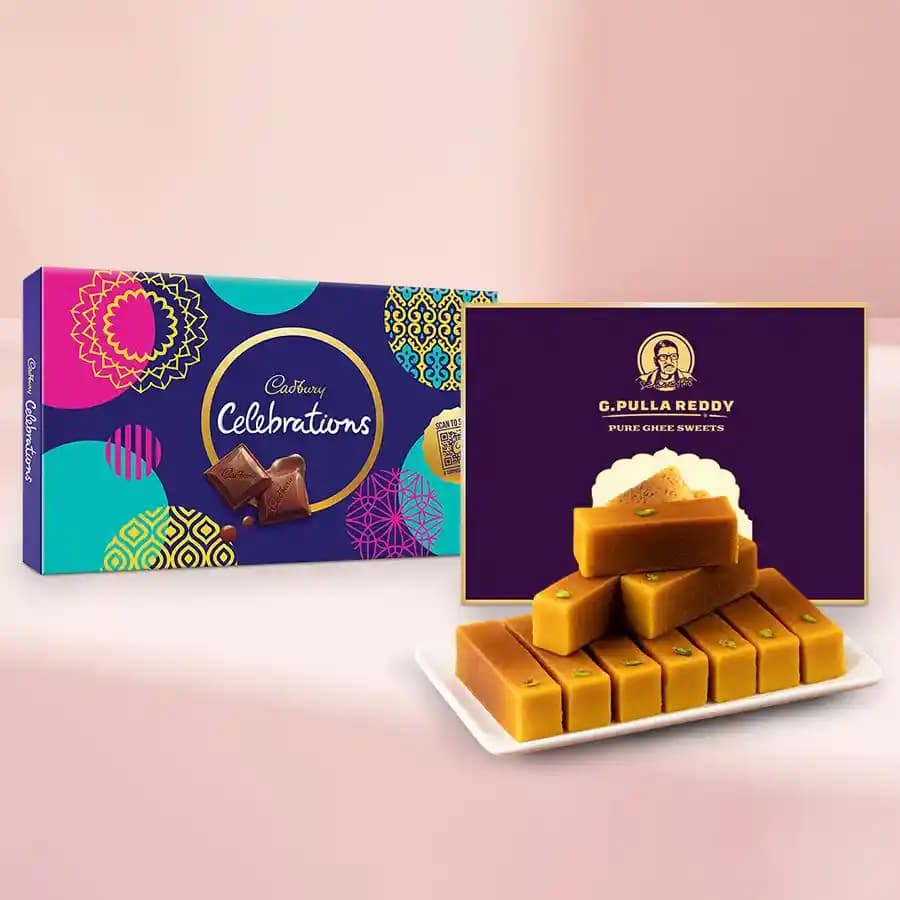 Milk Mysorepak from G Pulla Reddy with Cadbury Celebration