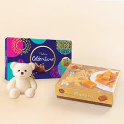 Ghee Mysorepak from Dadus with Teddy N Cadbury Celebration 1