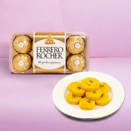 Kesar Peda from Dadus with Ferrero Rocher 1