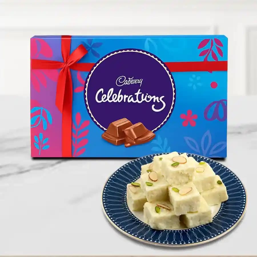 Malai Burfi from G Pulla Reddy with Cadbury Celebration