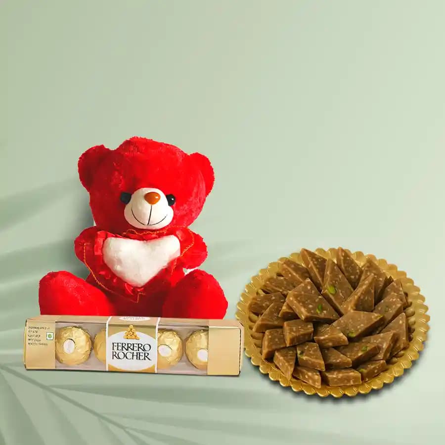 Peppery Cashew Burfi from Almond House with Teddy N Ferrero Rocher