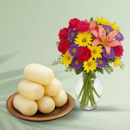 Palakova from Almond House with Mixed Flower Arrangement 1