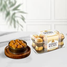 Bellam Sunni Laddu from Almond House with Ferrero Rocher 1