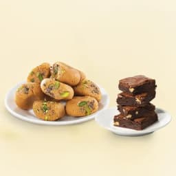 Traditional Sweet Harmony: Mathura Peda & Brownie Treat 1