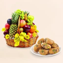 Delightful Mathura Peda and Gourmet Fruit Collection 1