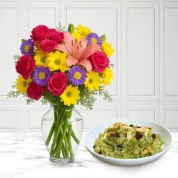 Delightful Dudhi Halwa with Elegant Floral Bouquet 1