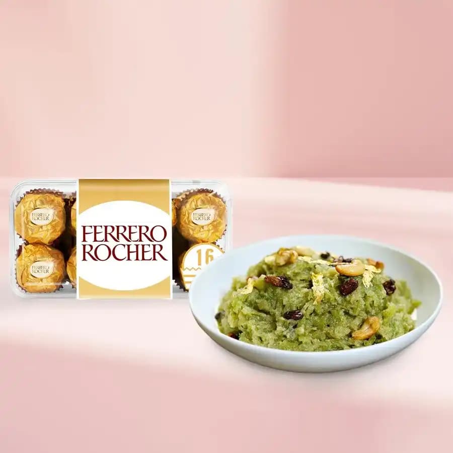 Exquisite Dudhi Halwa Fusion with Ferrero Rocher
