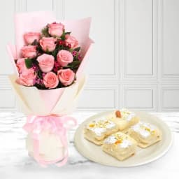 Delightful Malai Treats with Elegant Pink Roses 1