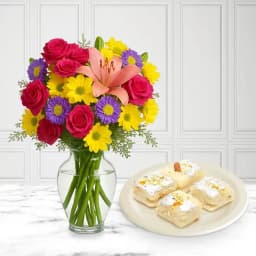Indulgent Malai Sandwich Delight with Floral Elegance 1