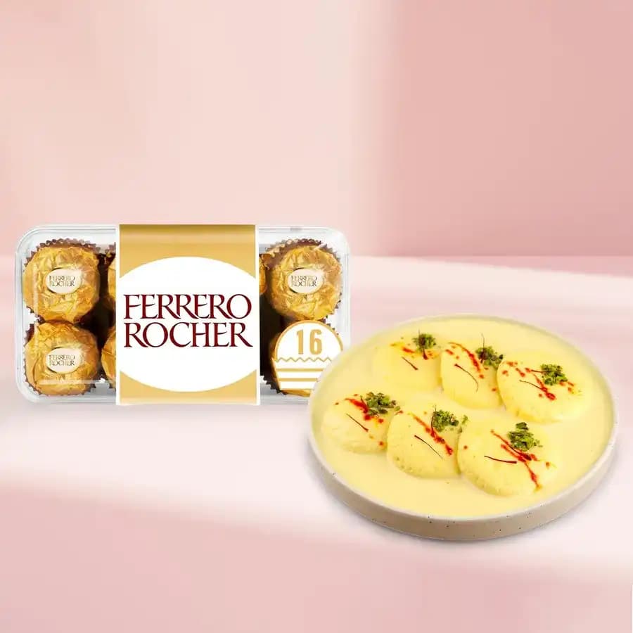 Delightful Rasmalai and Ferrero Rocher Treat