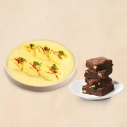 Delightful Rasmalai and Brownie Combo from Brijwasi 1