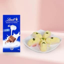 Delicious Malai Chum Chum Gift Set with Luxurious Lindt Chocolate 1
