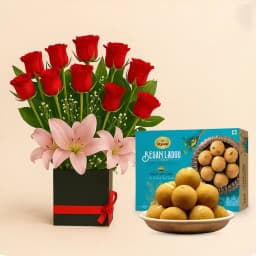 Gourmet Besan Laddus with Floral Charm 1