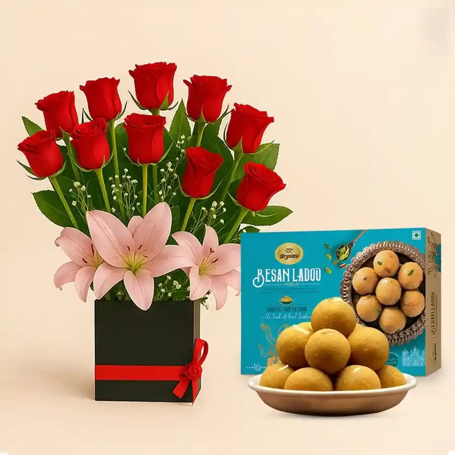 Gourmet Besan Laddus with Floral Charm